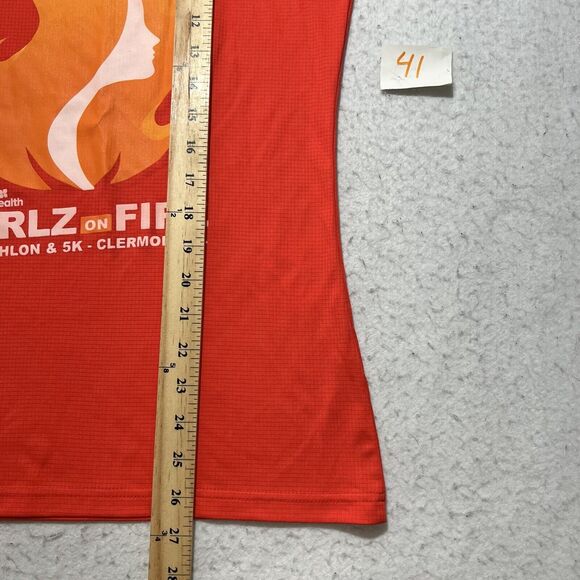 Leslie Jordan Women's Medium 2022 Girlz on Fire Athletic Tank Top Triathalon 5K - Picture 6 of 9